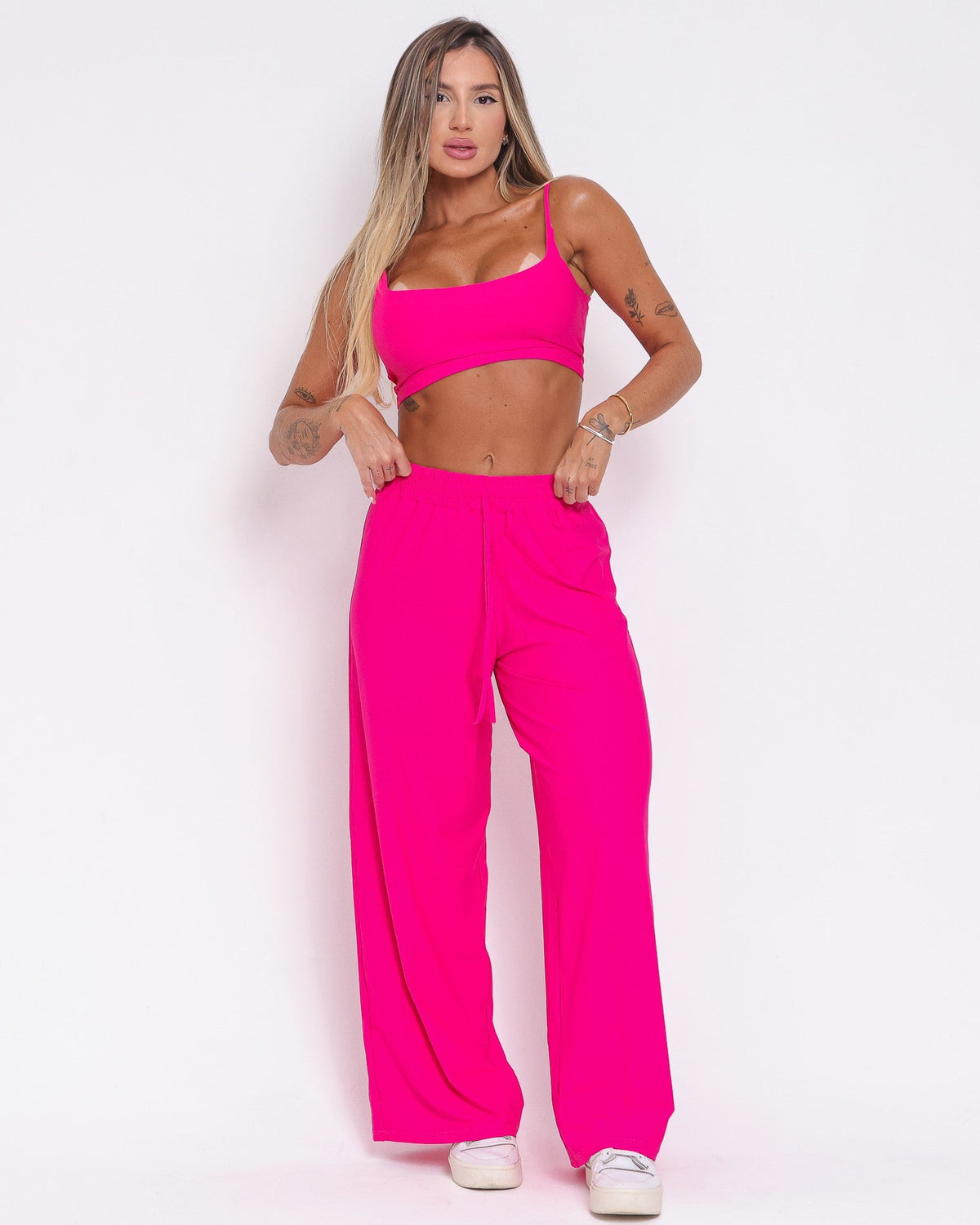 Conjunto Calça Pantalona Wide + Top Bruna