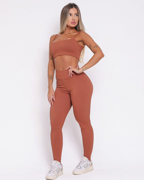 Conjunto Legging Básico Textura Valência + Top Bruna