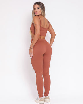 Conjunto Legging Básico Textura Valência + Top Bruna