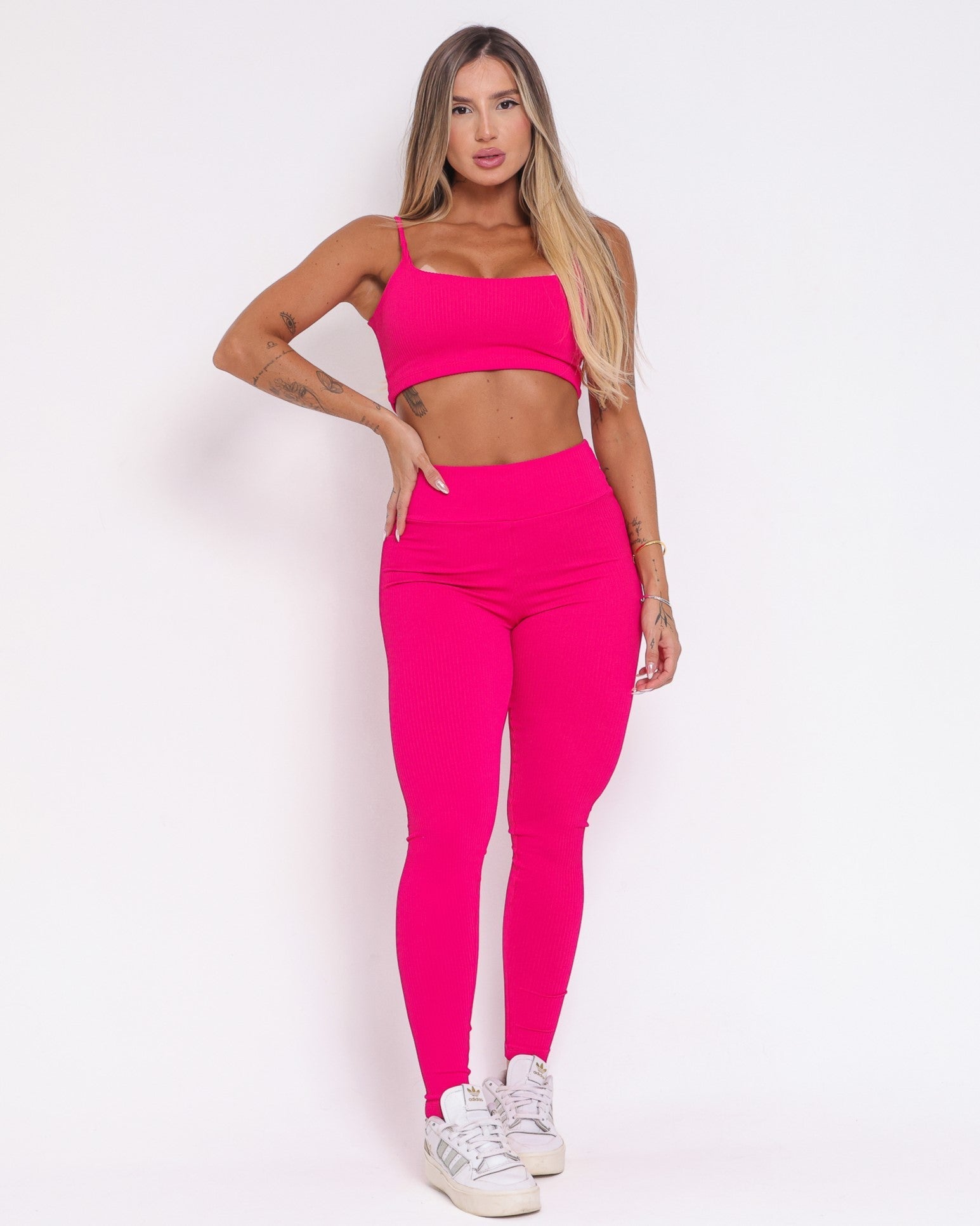 Conjunto Legging Básico Textura Valência + Top Bruna