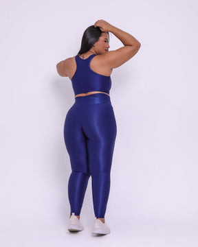 Conjunto Legging Curve Plus Size Azul Marinho + Top Nadador