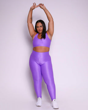 Conjunto Legging Curve Plus Size Lilás + Top Nadador