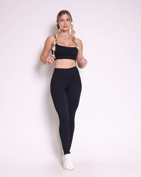 Conjunto Legging Básico Textura Valência + Top Bruna