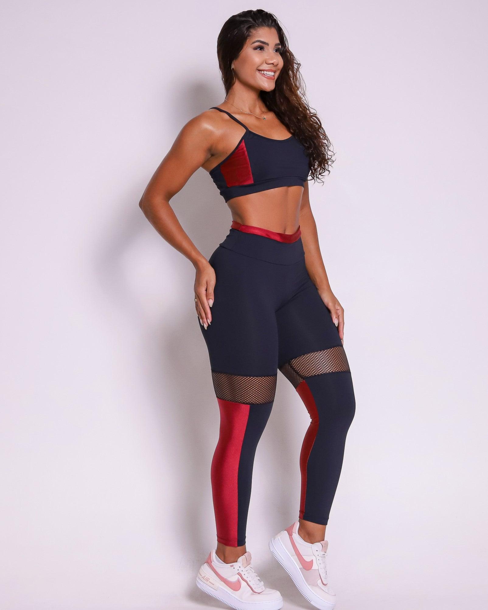 Conjunto Legging Empina Bumbum Metalic + Top