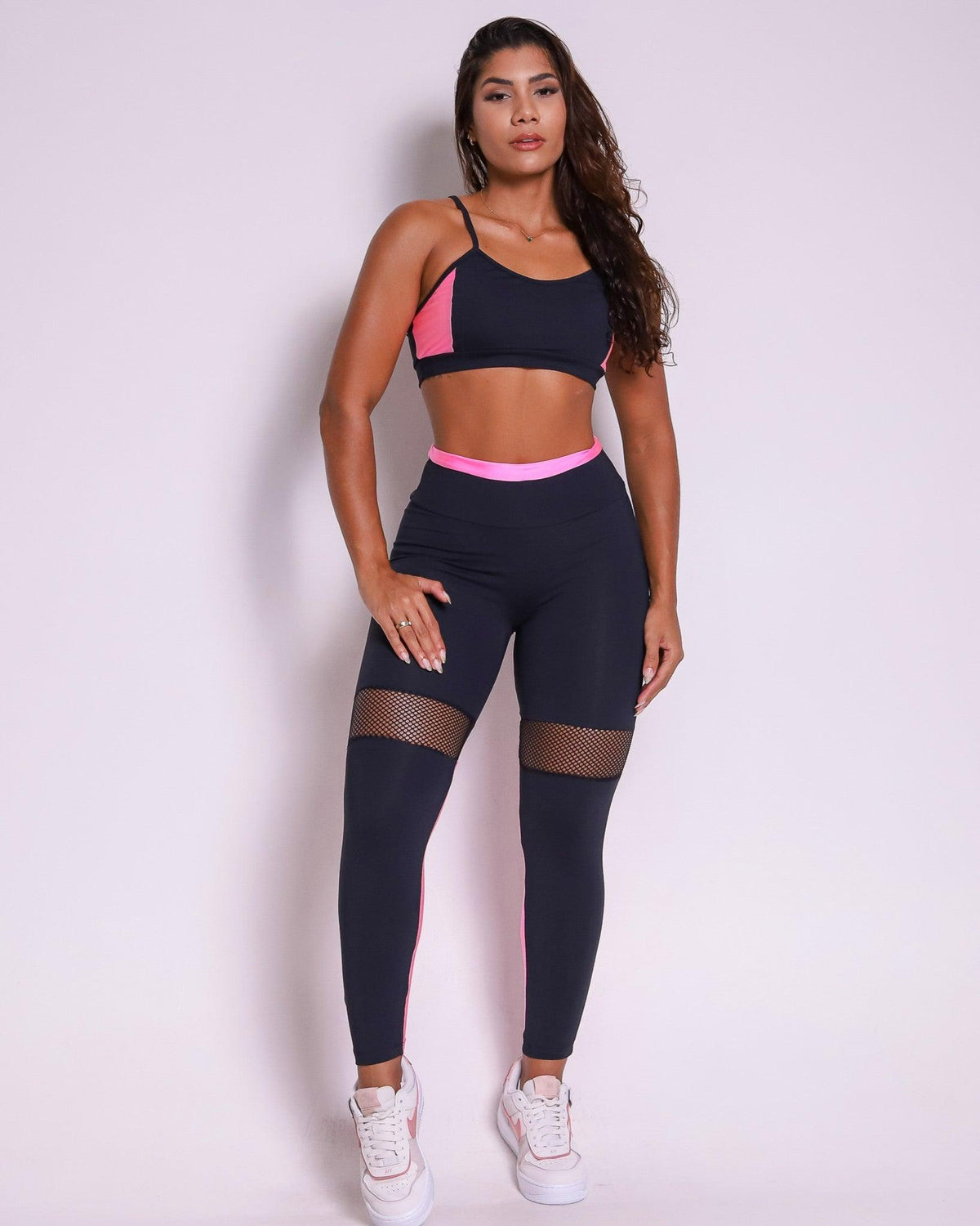 Conjunto Legging Empina Bumbum Metalic + Top