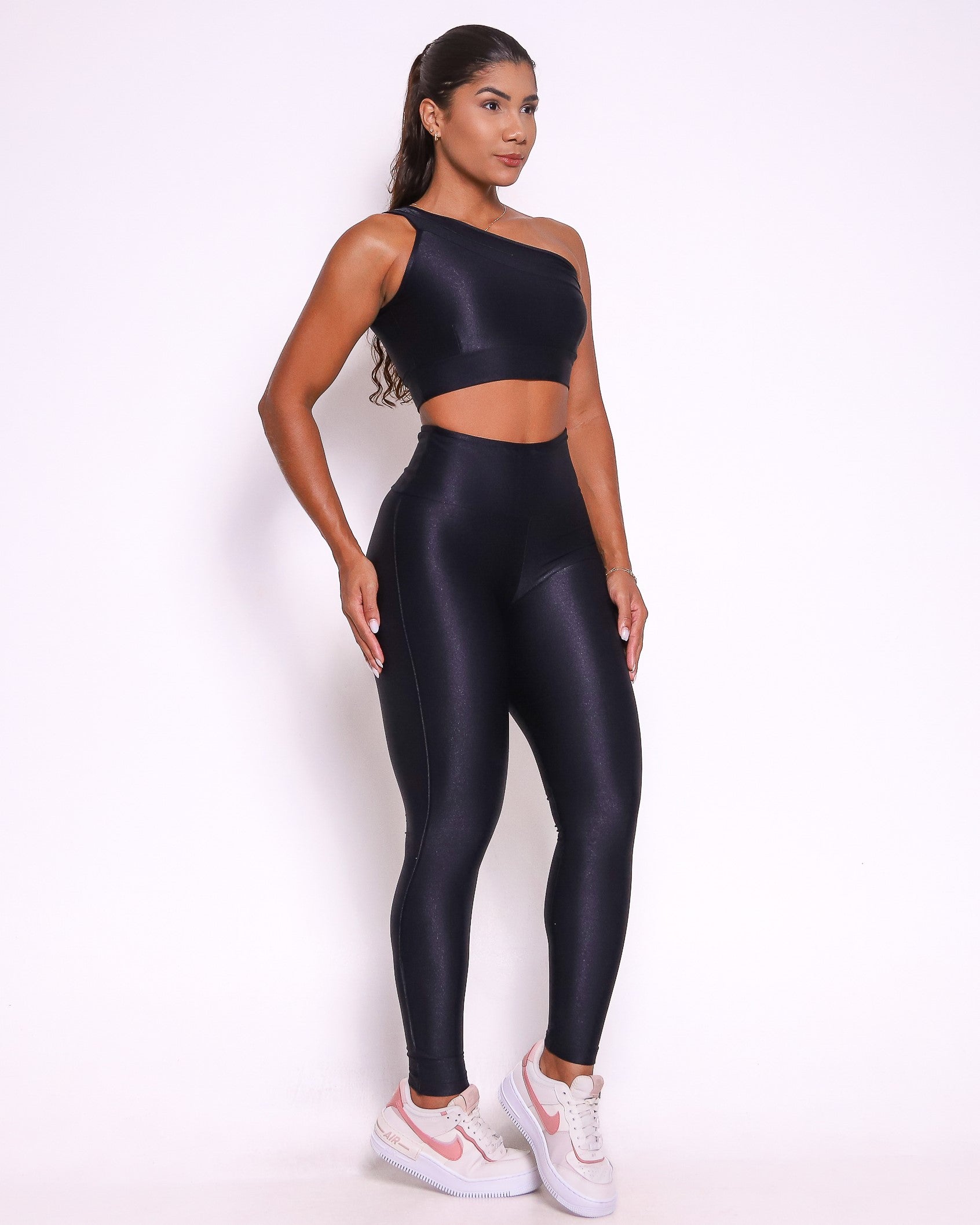 Conjunto Legging Empina Bumbum Vivo Cós Reto Compressão + Top Paloma